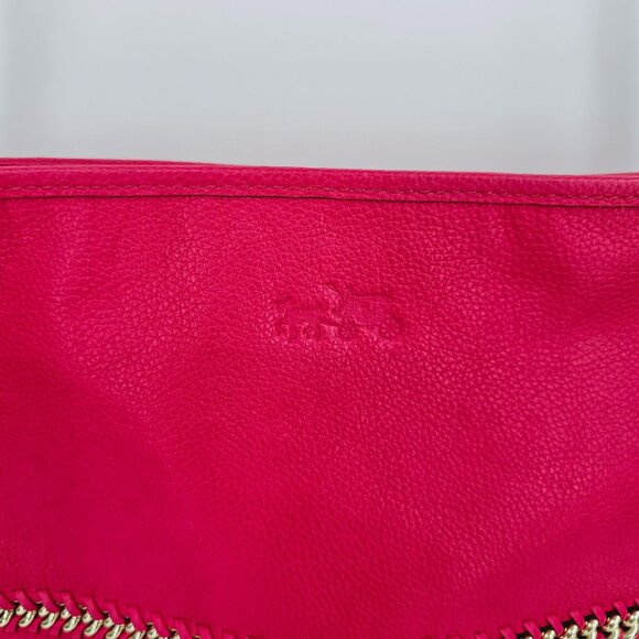 Coach Whiplash Mini Duffel Bag Hot Pink Gold Metallic Stitching Crossbody Strap - Picture 3 of 13